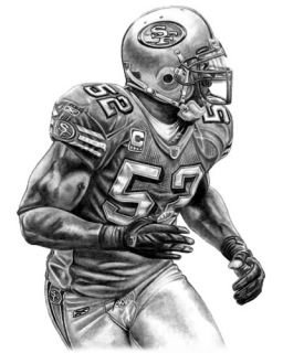 Patrick Willis Lithograph Poster Print in 49ers Jersey