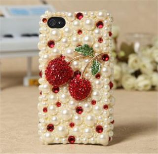 Red Cherry Deco Kits for DIY Mobile Phone iPhone 4G 4S 5 Case Shell