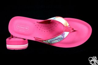 Coach Jolie 16cm Poppy Dream Multi Flip Flops Thongs Womens Shoes