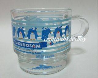 Sanrio Tuxedosam Blue Pengiun Glass Tumbler Mug Cup with Lid NIB