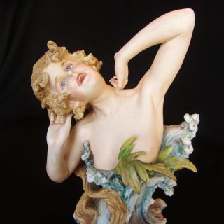   German Porcelain Bisque Volkstedt Art Nouveau Bust Dresden Figurine