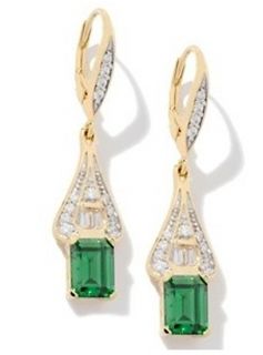 Victoria Wieck 5.53ct Absolute Emerald Color Vermeil Drop Earrings
