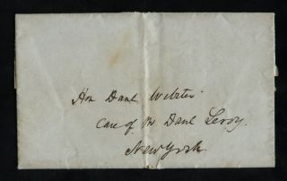 1841 Signed Duff Green Daniel Webster Stampless Letter Civil War 1812