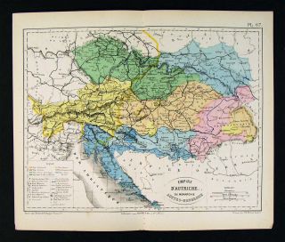 1872 Vorzet Map Austria Hungary Transylvania E. Europe