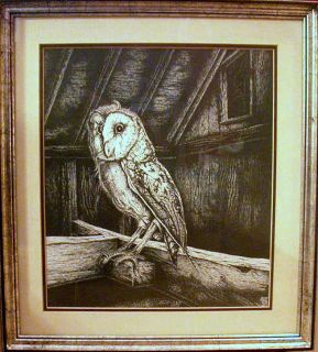 Harry Duncan Limited Edition Signed Print Barn Owl