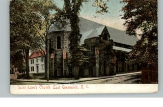  East Greenwich RI Church c1910 Postcard