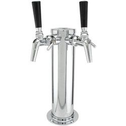 Double Tap Draft Beer Tower Stainless w/ Perlick Perl 545PC Flow