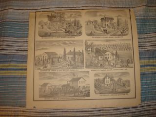 1874 Euclid Brooklyn East Cleveland Ohio Antique Print