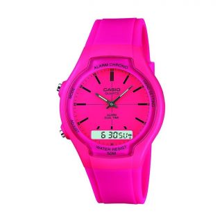  90H 4E2VEF Pink Ladies 50M WR Alarm Stopwatch Dual Time Watch