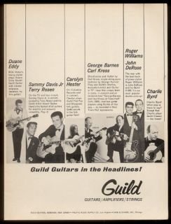 1964 Duane Eddy Carolyn Hester etc Photo Guild Guitar Vintage Print Ad