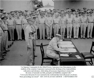 Gen Douglas MacArthur 45 Surrender Speech Photo B
