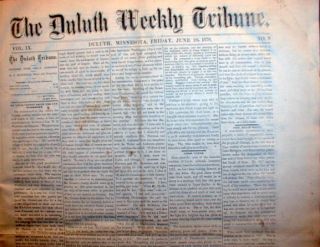 1878 Duluth Minn Newspaper Essay on Inventor Thomas Edison s