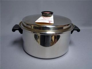 DUNCAN HINES STAINLESS STEEL WATERLESS 3 PLY 18 8 STOCK POT 5 QT