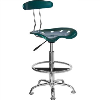 DRAFTING CHAIR STOOL TRACTOR SEAT GREEN DRAWING OFFICE HOME BAR