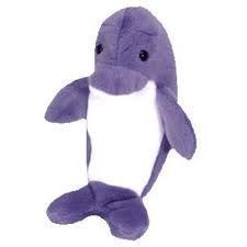 RARE & RETIRED TY BEANIE BABY~ECHO THE DOLPHIN~MINT WITH MISSING HANG