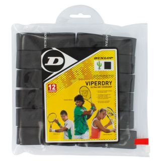Dunlop Viperdry Black 12 Pack Ultra Dry Tennis Overgrip