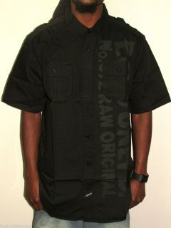 ECKO UNLIMITED Button Up Shirt New Mens Black Top Layer Size XL
