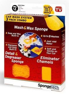 New Sponge Tech Car Wash Sponge Kit Wax Detail