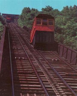 Red Cars of Duquesne Incline Pittsburgh PA Postcard