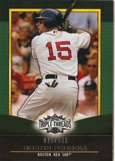 Dustin Pedroia 2011 Topps Triple Threads EMERALD BASE CARD 025 249 Red