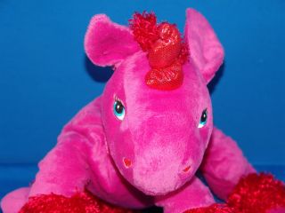 big plush red pink valentine unicorn love you horse nucite