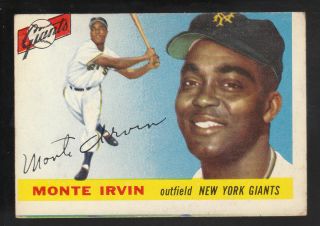 1955 Topps 100 Monte Irvin New York Giants Card BV $40