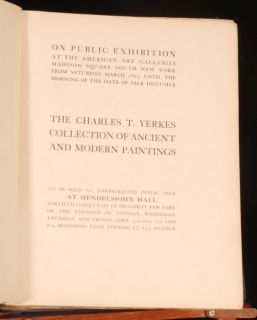 1910 Auction Catalogue Collection Owned by C T Yerkes