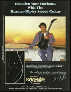 EDDIE VAN HALEN 1985 KRAMER STEVE RIPLEY STEREO GUITAR AD 8X11