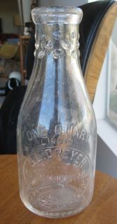 Vintage H.L. Dreyer Weona View Farms Dairy Glass Milk Bottle Westfield