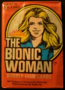 1976 donruss bionic woman tv trading card pack