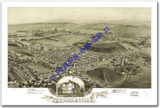 1892 Edwardsville Pennsylvania Luzerne County PA Map CD