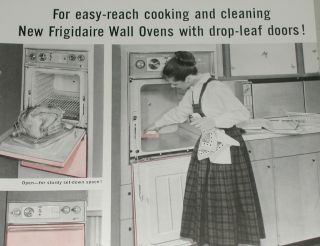 1958 Frigidaire Ad Built in Oven Drop Down Stove