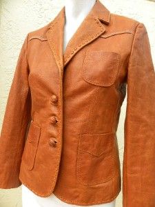 EARL JEAN FABULOUS EAST WEST STYLE LEATHER FITTED JACKET SZ S