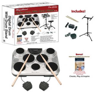 New Electronic Digital Drum Set Seven Pad with Stand Two Foot Pedals