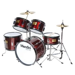 Mendini 5 Pcs Junior Kids Drum Set +Throne, Cymbal ~Black Blue Green