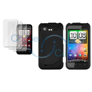 Black Hard Case Cover 3X Protector for HTC Incredible S