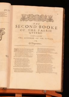 1609 Edmund Spenser Faerie Queene First Folio Edition