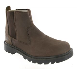 New Mens Cat Caterpillar Drysdale Brown Leather Ankle Dealer Boots
