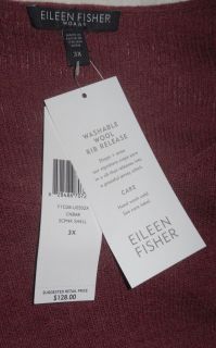 Eileen Fisher Washable Wool Melange Scoop Neck Shell Top Cinnabar $128