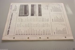 Saba Freudenstadt 100 Stereo Radio Service Manual H C