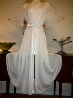 Vtg Gown Miss Elaine Robe Nightgown Bridal Lingerie Retro Rockabilly