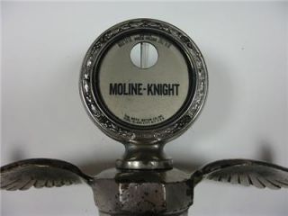Moline Knight Motometer Winged Radiator Cap Car Mascot