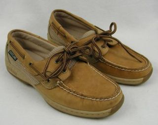 Womens Eastland Tan 3701 62 Boat Shoes Loafers 6 5 M Lace Brown