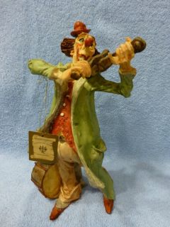 Vintage Capodimonte Duncan Royale Clown with Violin 11 5 Tall