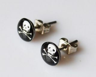  Earrings for Men Studs Stainless Steel Horror Logo Studs Earrings