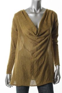 Eileen Fisher New Green Alpaca Draped Neck Pullover Sweater Petites PS
