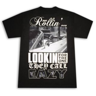 Eazy E Just Rollin Black Graphic Tee Shirt