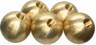 Five 3 8 Threaded 10 32 Brass Balls Drilled Tapped Knobs