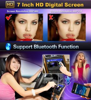  LCD 7In Dash 1 Din Car TV DVD Player Car Headunit Deck Bluetooth USB