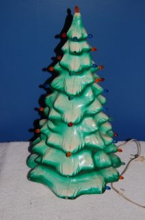 Vintage Plastic Lighted 19  Christmas Tree Union Products